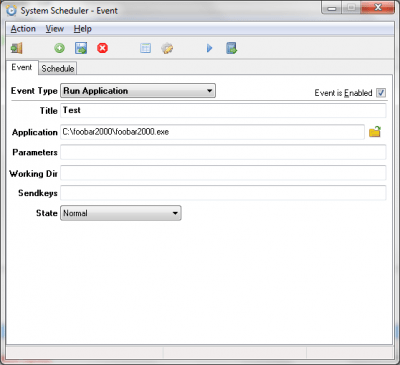 Screenshot of the application System Scheduler Free - #5