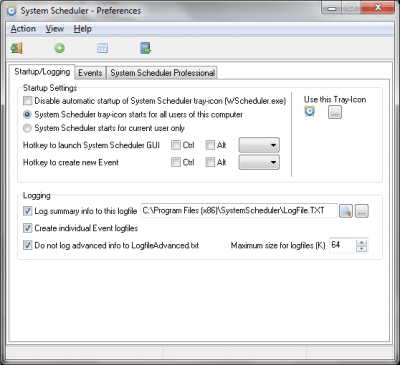 Screenshot of the application System Scheduler Free - #7
