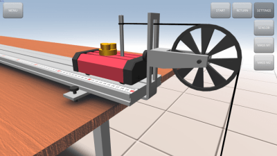 Screenshot of the application Equal-accelerated motion - #3