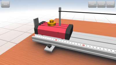 Screenshot of the application Movement with uniform acceleration - #3