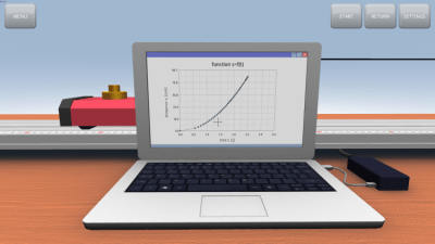 Screenshot of the application Movement with uniform acceleration - #5