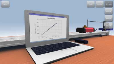 Screenshot of the application Movement with uniform acceleration - #6