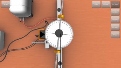 Screenshot of the application Equal-accelerated rotation - #6