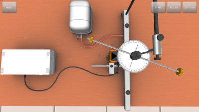 Screenshot of the application Moment of inertia of the rod - #3