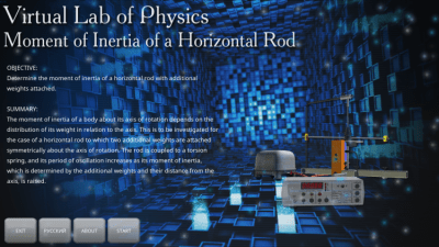 Screenshot of the application Moment of inertia of the rod - #8