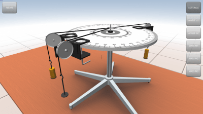 Screenshot of the application Parallelogram of forces - #3