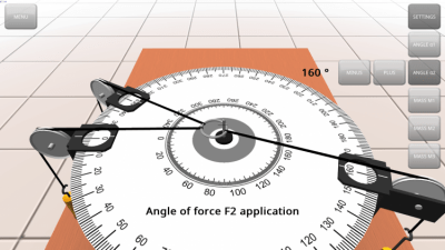 Screenshot of the application Parallelogram of forces - #4