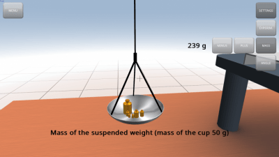 Screenshot of the application Inclined plane - #8