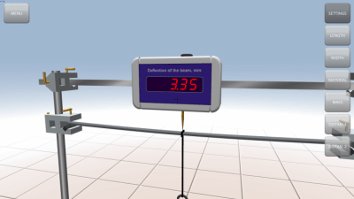 Screenshot of the application Determination of Young's modulus - #7