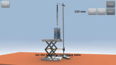 Screenshot of the application Archimedes' law - #3