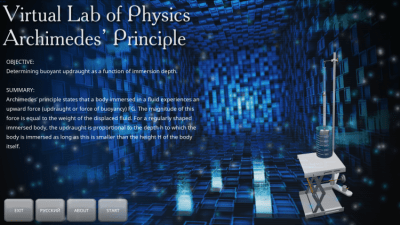 Screenshot of the application Archimedes' law - #5