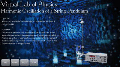 Screenshot of the application Harmonic oscillation of a pendulum - #7
