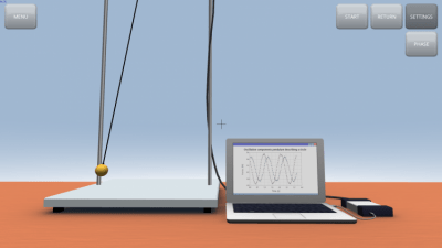 Screenshot of the application Elliptical oscillation of a pendulum - #2