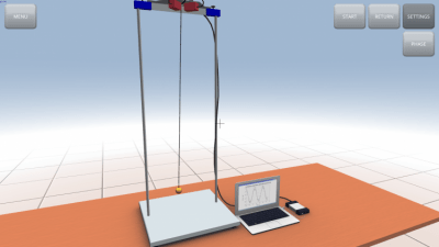 Screenshot of the application Elliptical oscillation of a pendulum - #3