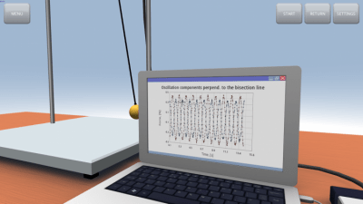 Screenshot of the application Elliptical oscillation of a pendulum - #5