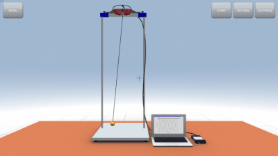 Screenshot of the application Elliptical oscillation of a pendulum - #7