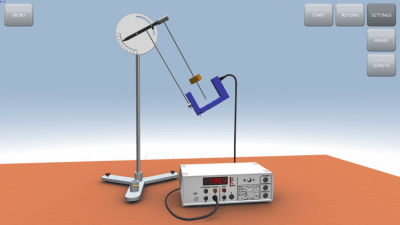 Screenshot of the application Pendulum with variable g - #1