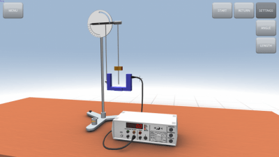 Screenshot of the application Pendulum with variable g - #3