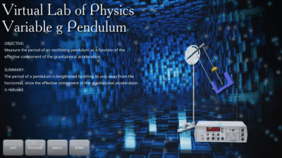 Screenshot of the application Pendulum with variable g - #4