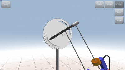 Screenshot of the application Pendulum with variable g - #5