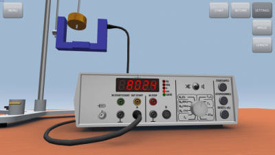 Screenshot of the application Pendulum with variable g - #7