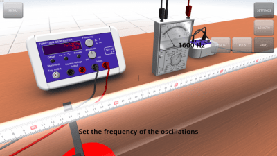 Screenshot of the application Research on standing sound waves - #6