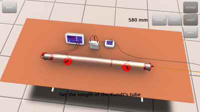 Screenshot of the application Research on standing sound waves - #8