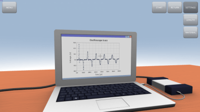 Screenshot of the application Sound propagation in rods - #1