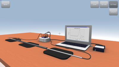 Screenshot of the application Sound propagation in rods - #7