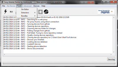 Screenshot of the application Flashtool - #3