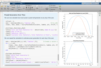 Screenshot of the application MATLAB - #1