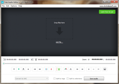 Screenshot of the application DVDVideoSoft Free Audio Editor - #1