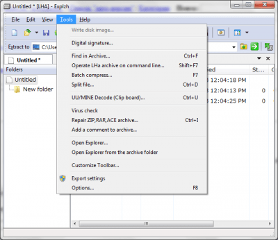 Screenshot of the application Explzh - #3