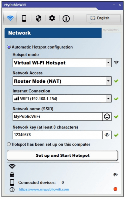 Screenshot of the application MyPublicWiFi - #1