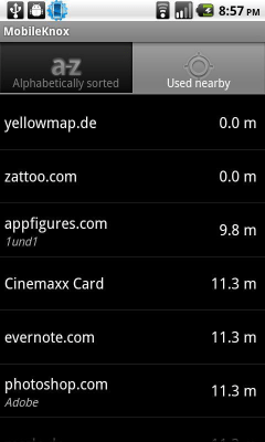 Screenshot of the application MobileKnox - #5