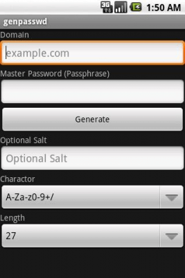 Screenshot of the application genpasswd - #1