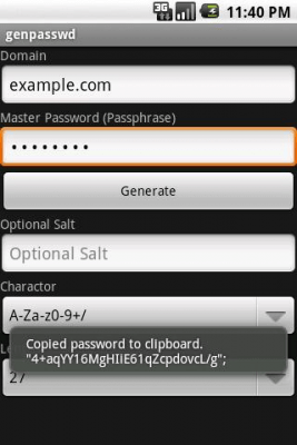 Screenshot of the application genpasswd - #2