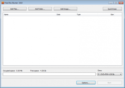 Screenshot of the application Free Disc Burner - #1