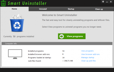 Screenshot of the application Smart Uninstaller - #1