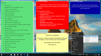 Screenshot of the application JustNoteIt - #3