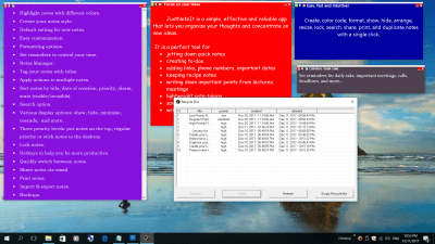 Screenshot of the application JustNoteIt - #5