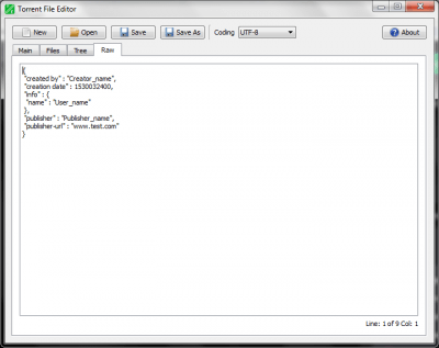 Screenshot of the application Torrent File Editor - #4