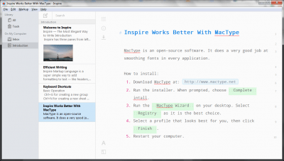 Screenshot of the application Inspire - #4
