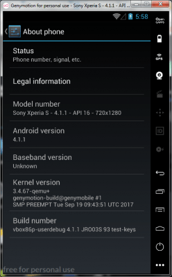 Screenshot of the application Genymotion - #7