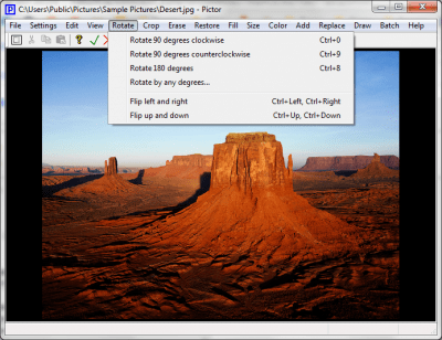 Screenshot of the application Pictor - #3