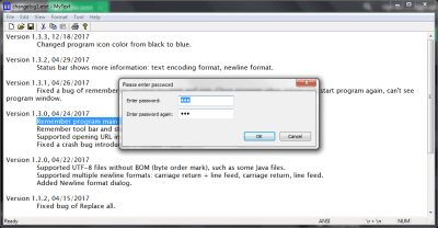 Screenshot of the application MyText - #3