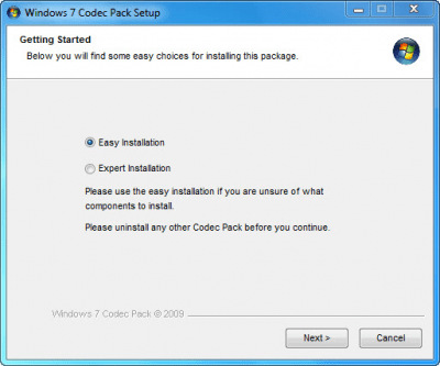 Screenshot of the application Windows 7 Codec Pack - #1