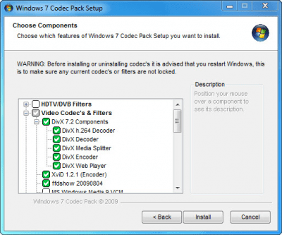Screenshot of the application Windows 7 Codec Pack - #2