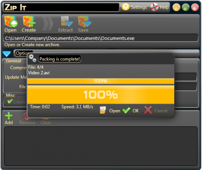 Screenshot of the application Zip It - #4
