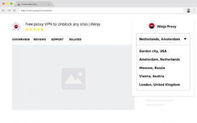 Screenshot of the application iNinja proxy - #1